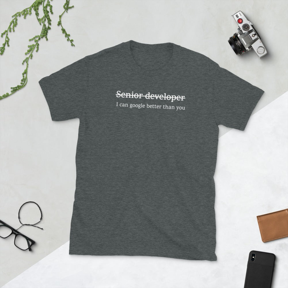 T-Shirt Uomo Developer Grigia - 100% Cotone, Stampa Professionale, Vestibilità Comoda, Prodotta In EU