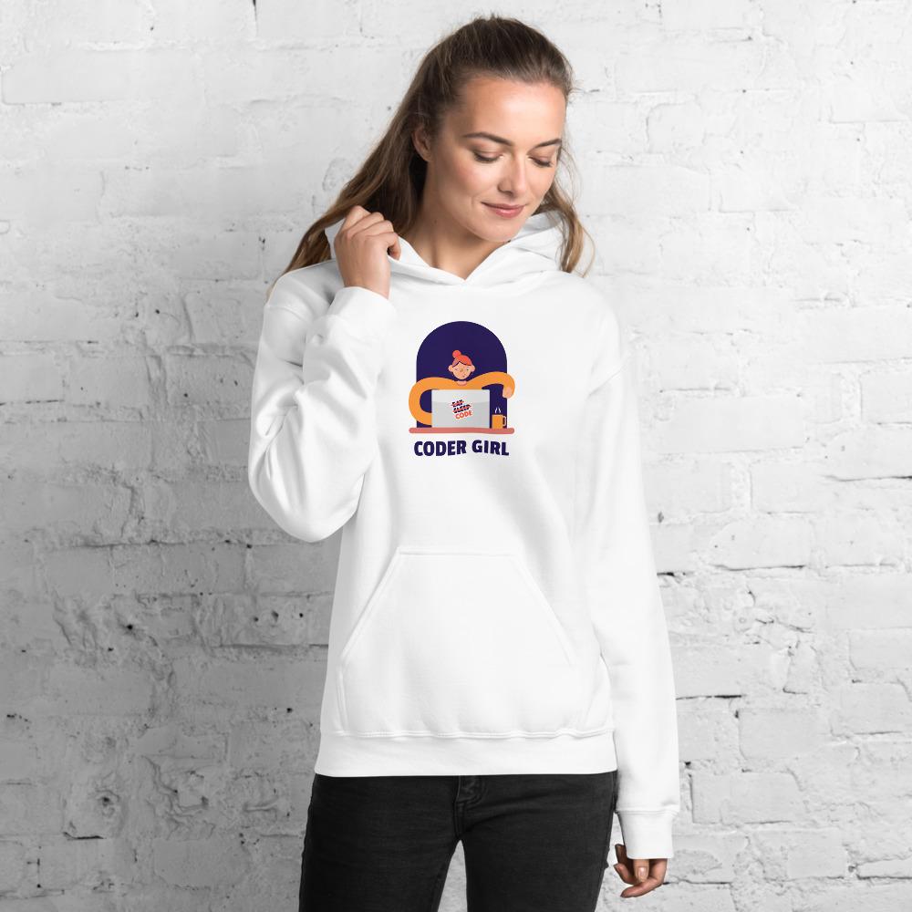 Coder girl - Hoodie for developers - ThreadHub t shirts for developers
