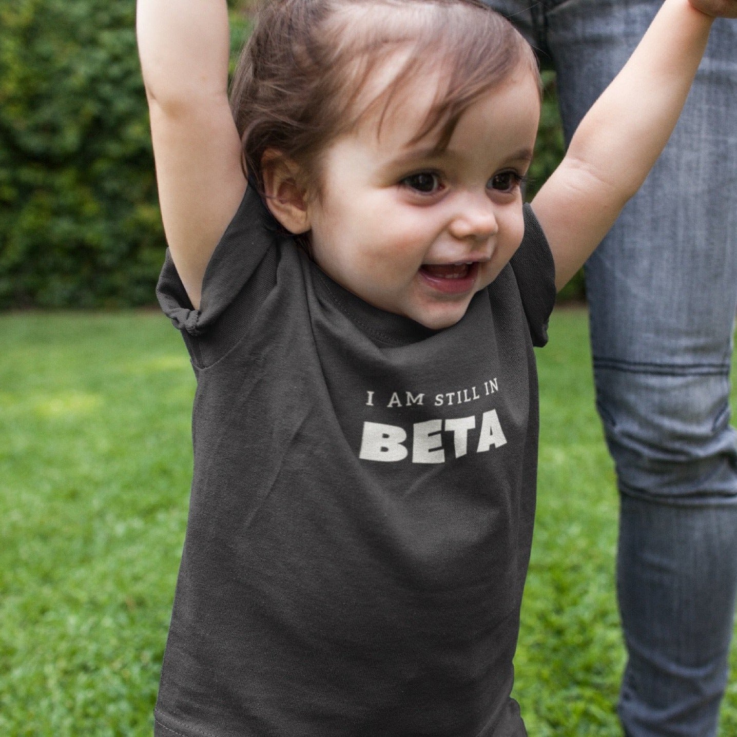 I am still in beta baby bodysuit - Threadhub store