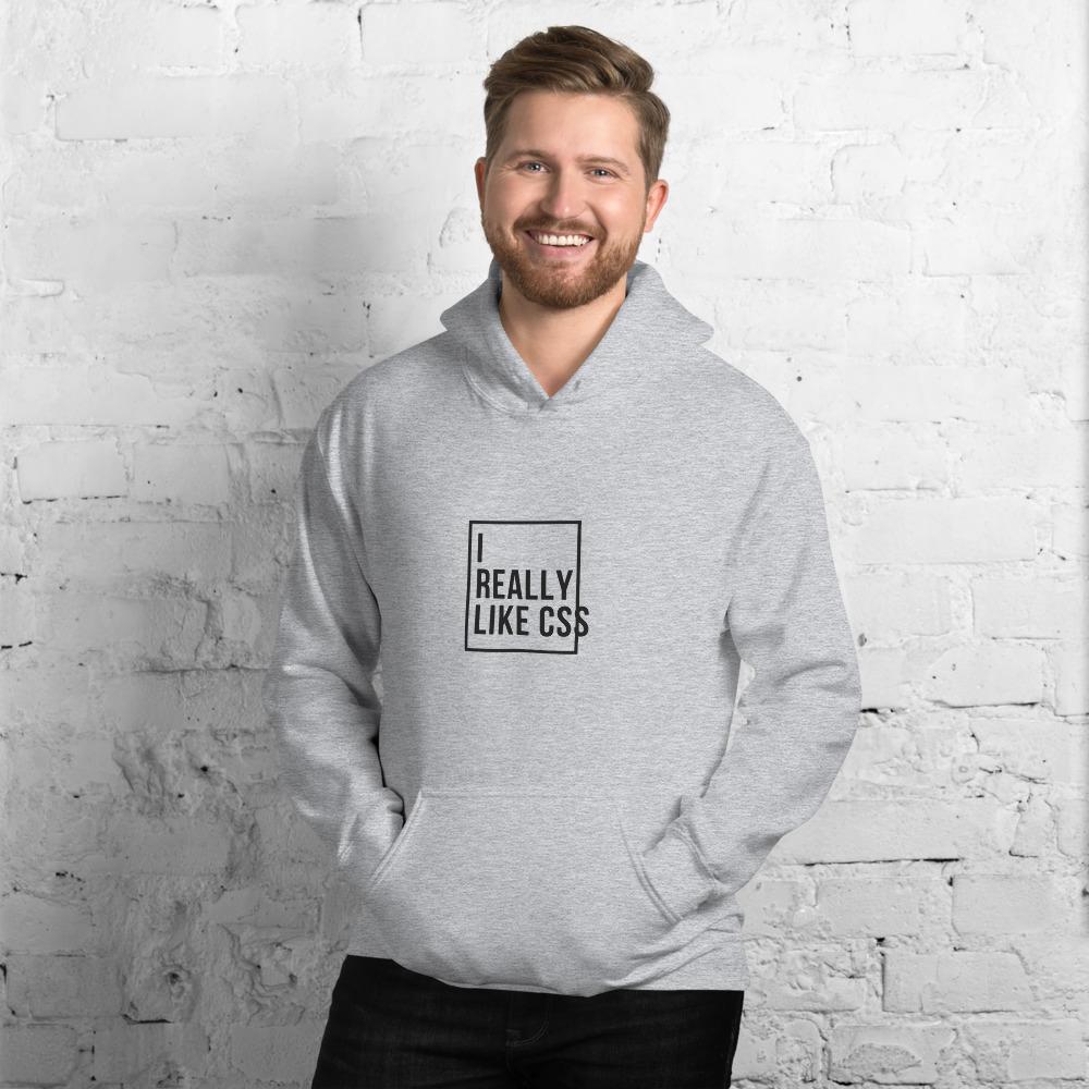 I really like CSS sport gray hoodie for developers - Threadhub t shirts for developers