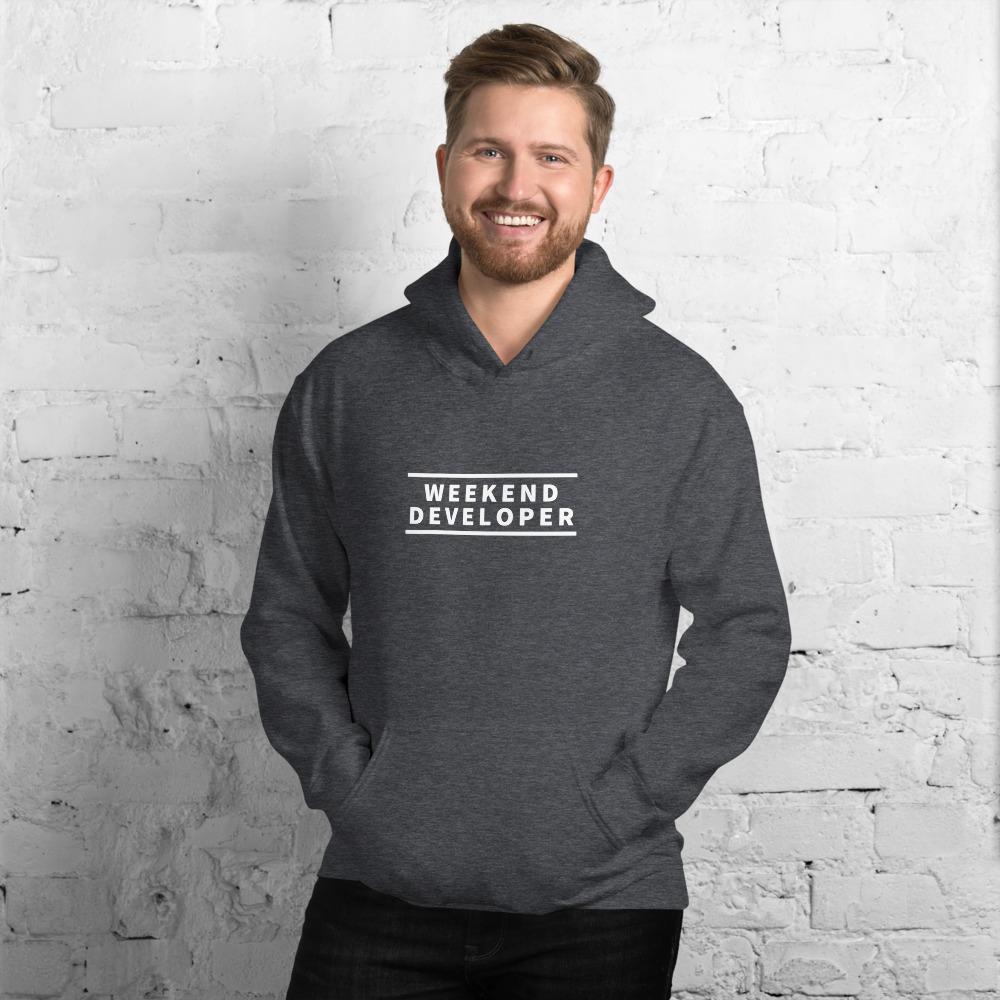 Weekend developer (gray) hoodie for developers - Threadhub store