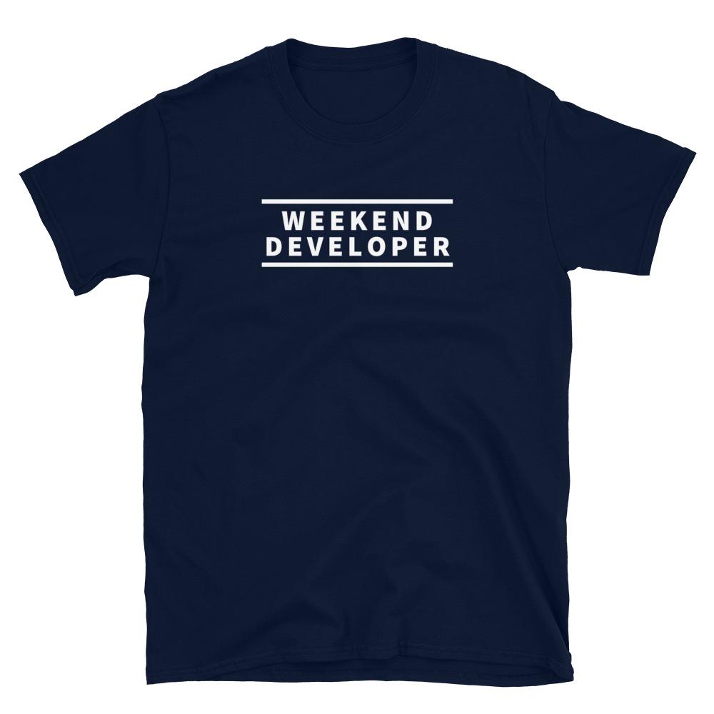 Weekend developer (navy) t shirt for developers - Threadhub store