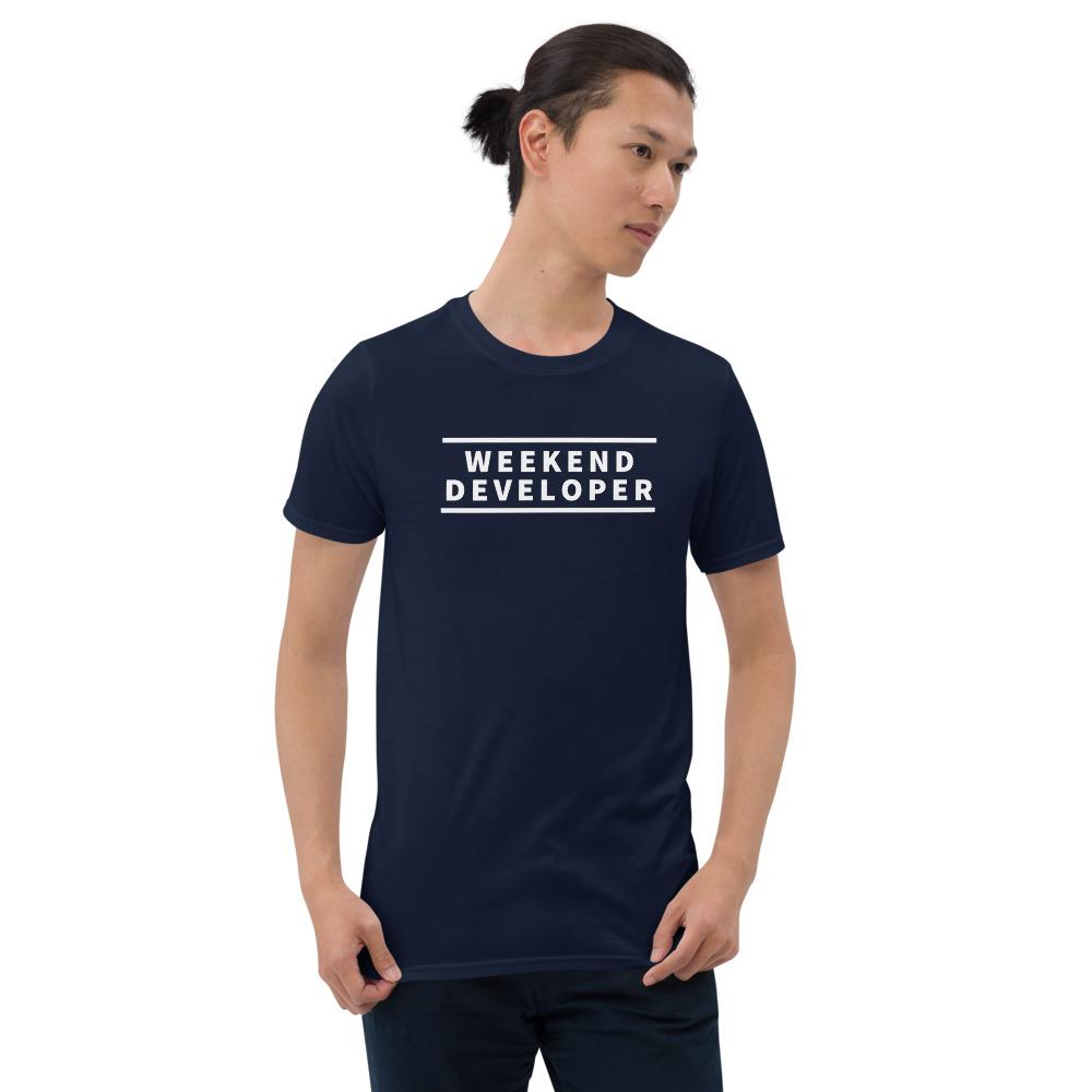 Weekend developer (navy) t shirt for developers - Threadhub store