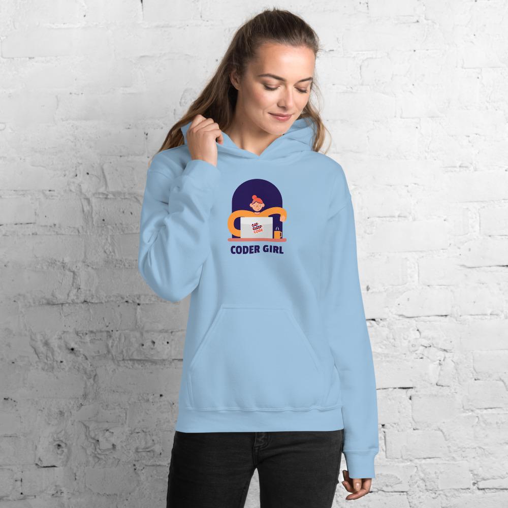 Coder girl - Hoodie - ThreadHub t shirts for developers