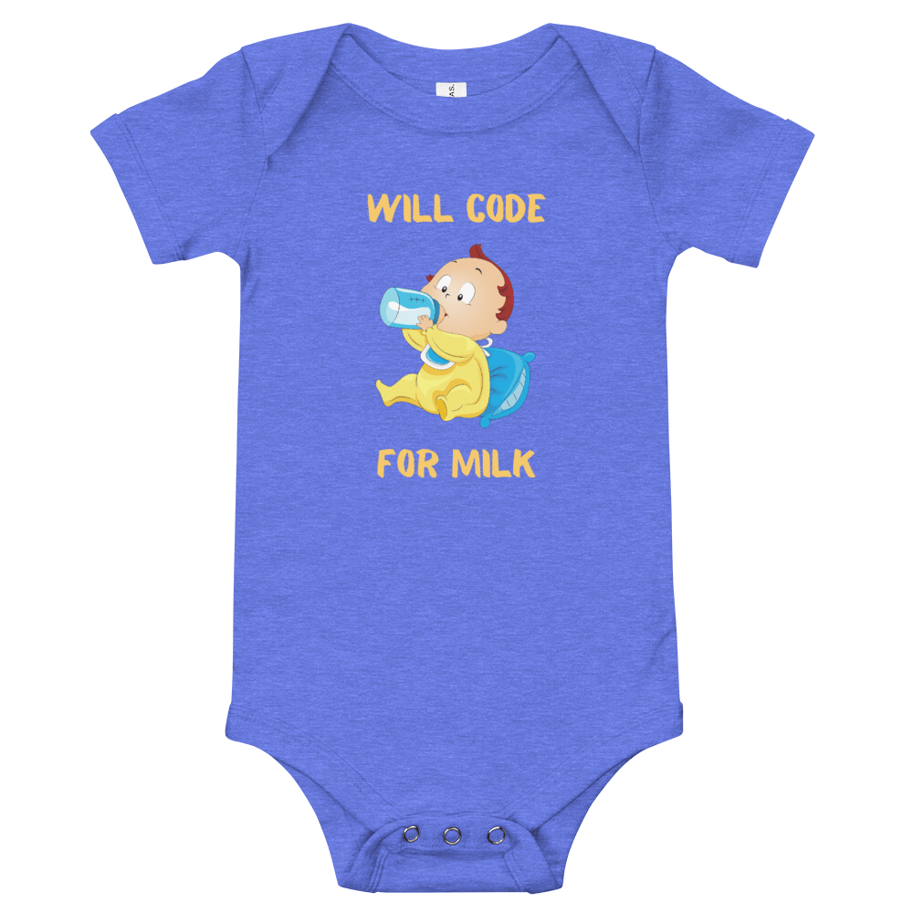 Will code for milk (purple) baby bodysuit for future developers - threadhub.store