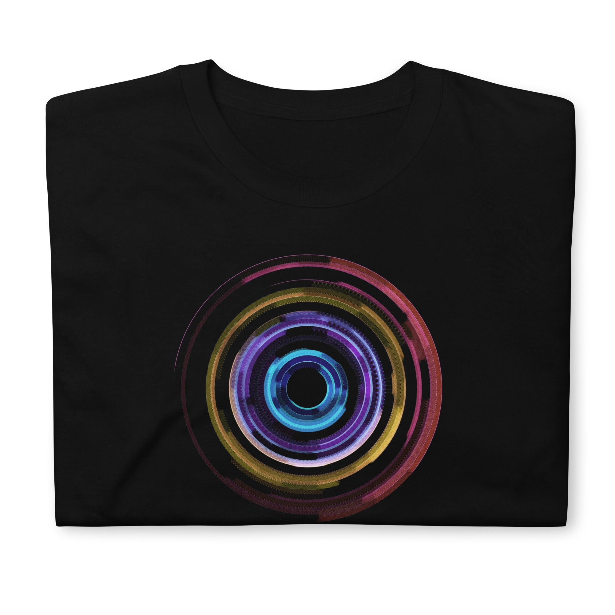 Circles generative art tshirt - black - threadhub.store