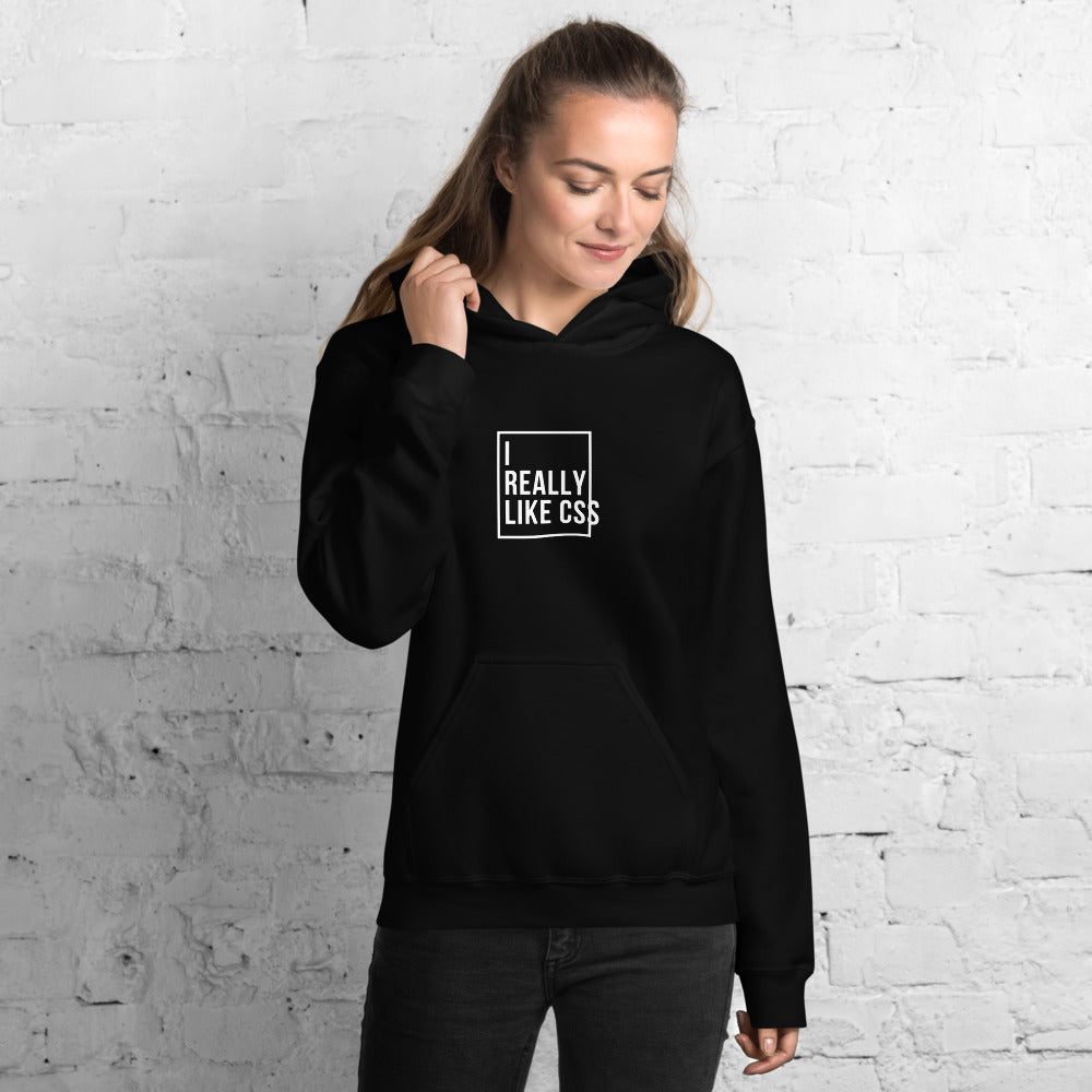 I really like CSS black hoodie for developers - Threadhub t shirts for developers