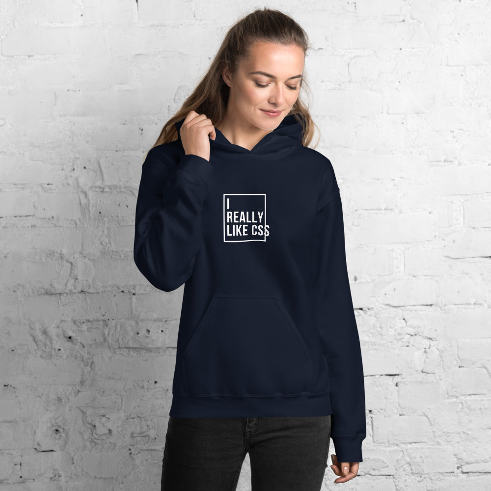 I really like CSS navy hoodie for developers - Threadhub t shirts for developers