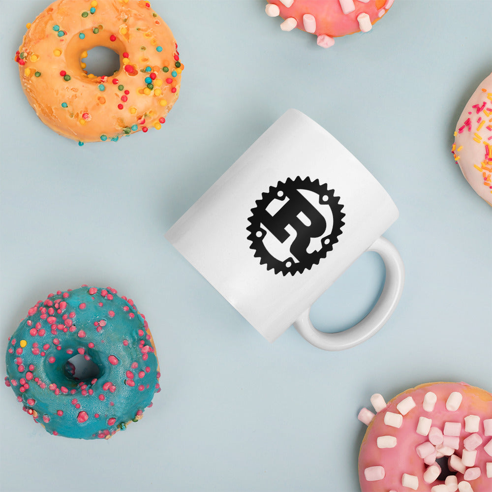 Rust logo coffee mug for developer - threadhub.store 