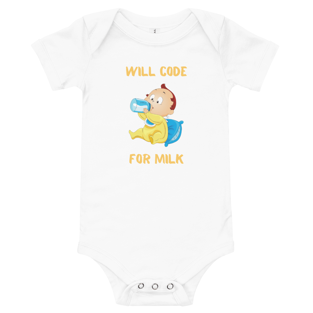 Will code for milk (white) baby bodysuit for future developers - threadhub.store